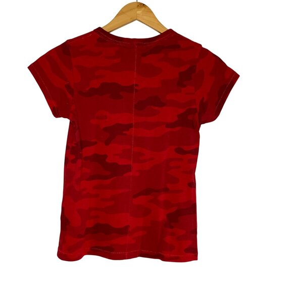 Rag & Bone Red Camo Print Short Sleeve Tee - Picture 3 of 12